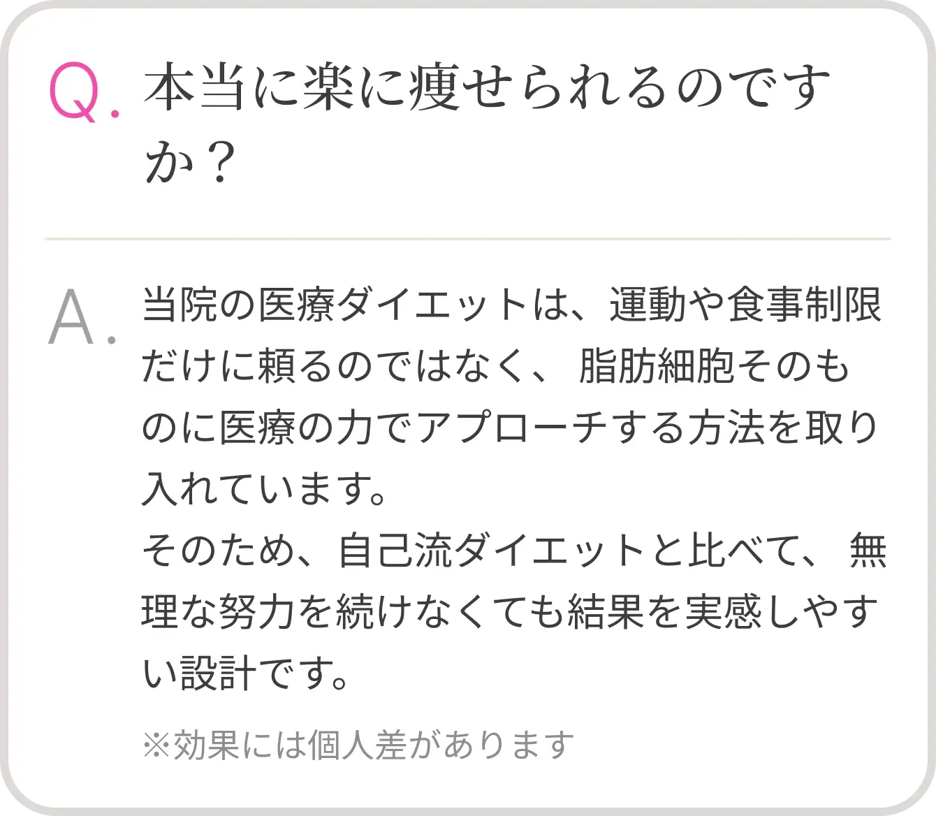 本当に楽に痩せられるのですか？