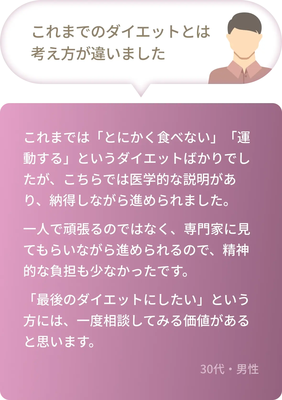 これまでのダイエットとは考え方が違いました